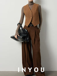 Wool brown suit jacket or vest_BDHL5521