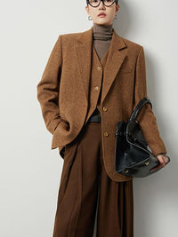 Wool brown suit jacket or vest_BDHL5521