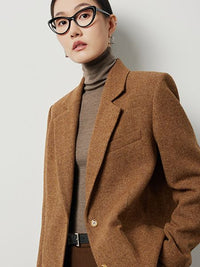 Wool brown suit jacket or vest_BDHL5521