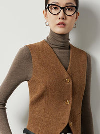 Wool brown suit jacket or vest_BDHL5521