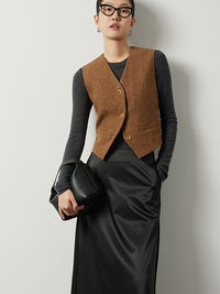 Wool brown suit jacket or vest_BDHL5521