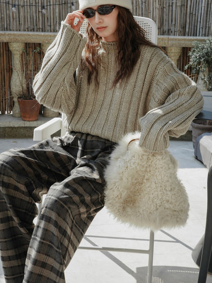 Thick striped wool sweater_BDHL5542