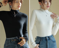 Half turtleneck long sleeve sweater_BDHL5551