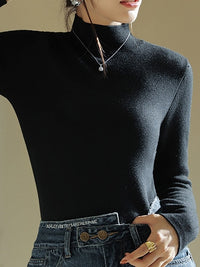 Half turtleneck long sleeve sweater_BDHL5551