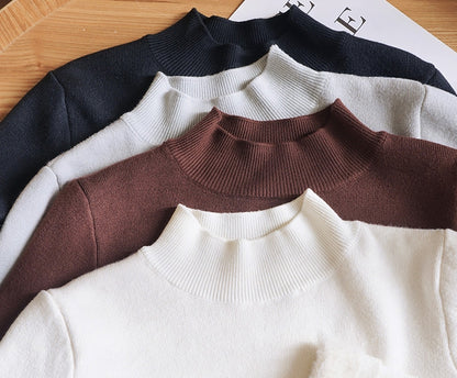 Half turtleneck long sleeve sweater_BDHL5551 