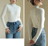 Half turtleneck long sleeve sweater_BDHL5551 