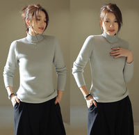 Half turtleneck long sleeve sweater_BDHL5551 