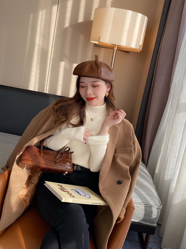 Brushed half turtleneck knit_BDHL5556 