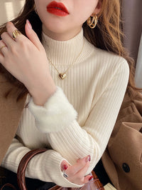 Brushed half turtleneck knit_BDHL5556