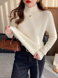 Brushed half turtleneck knit_BDHL5556