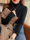 Brushed half turtleneck knit_BDHL5556 