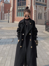 Thick double breasted long coat_BDHL5558 