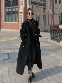 Thick double breasted long coat_BDHL5558 