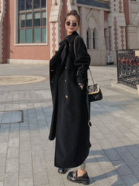 Thick double breasted long coat_BDHL5558 