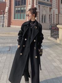 Thick double breasted long coat_BDHL5558 