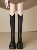 Thick sole back zipper long boots_BDHL5560 - HELROUS