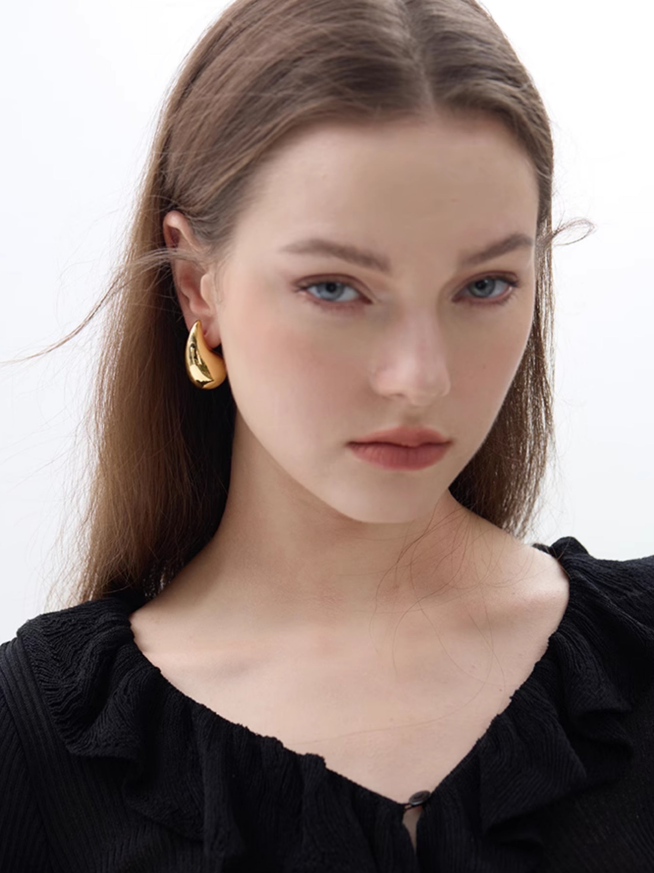 Water drop pierce or ear clips_BDHL5561