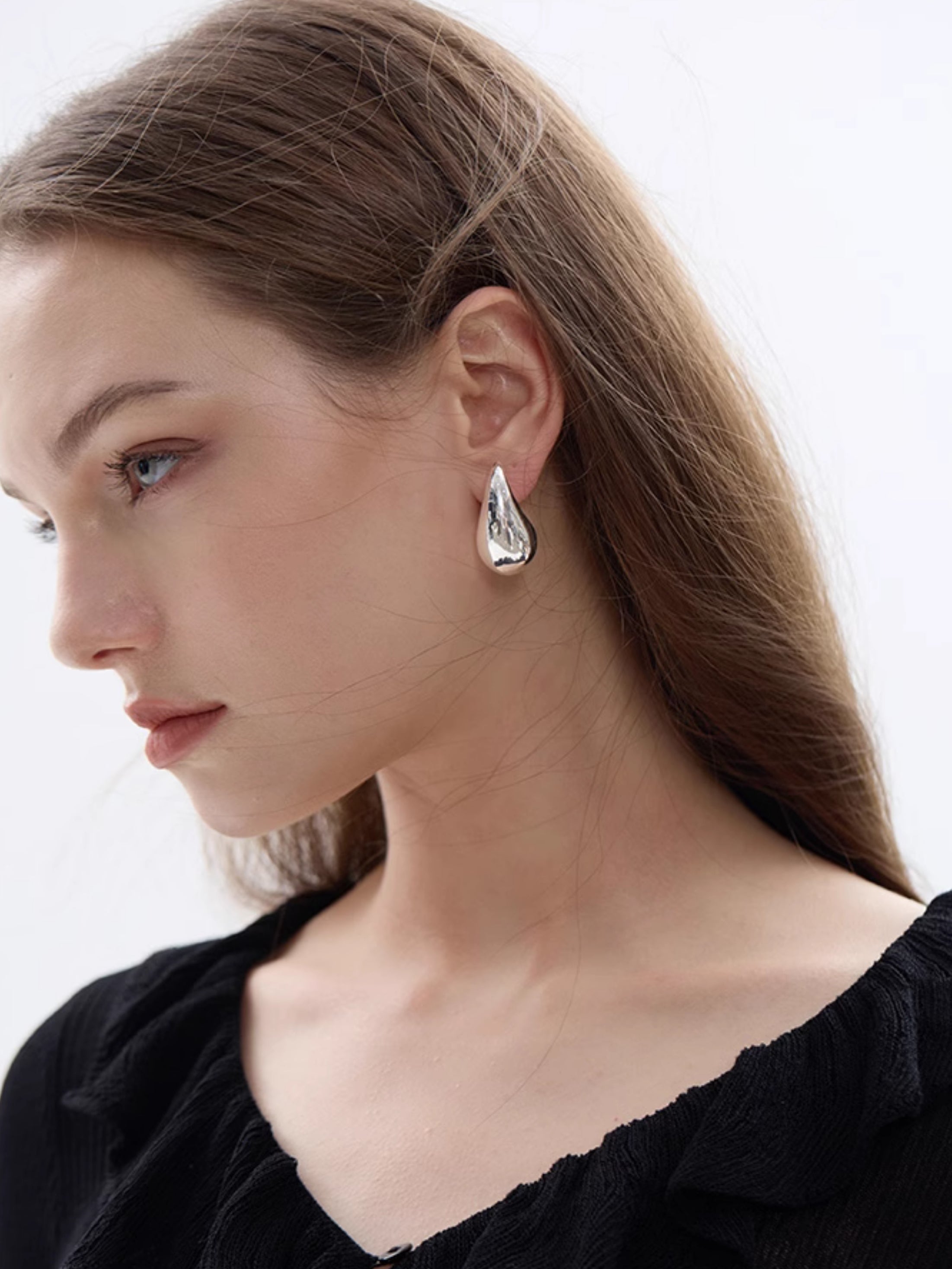 Water drop pierce or ear clips_BDHL5561