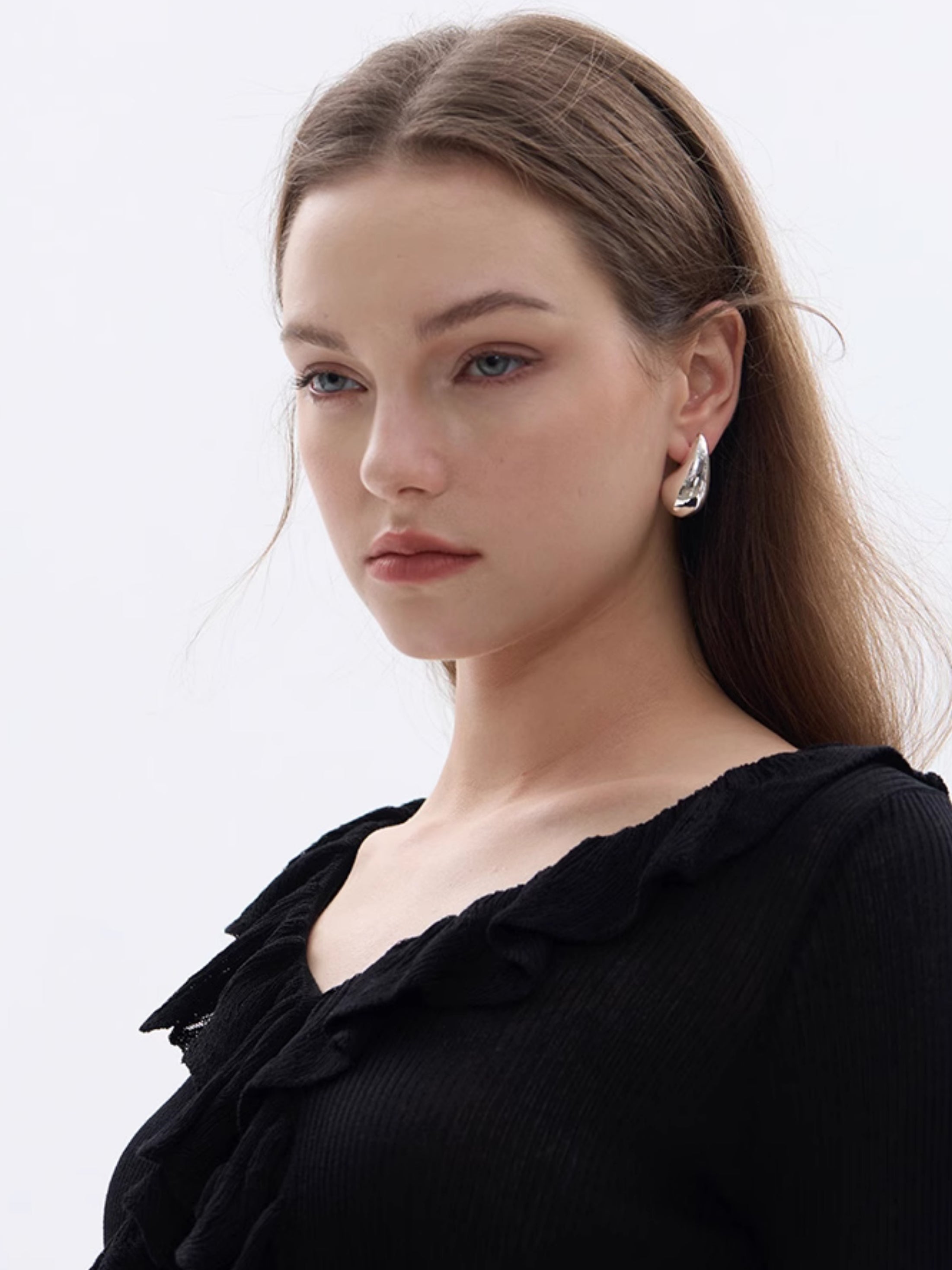 Water drop pierce or ear clips_BDHL5561