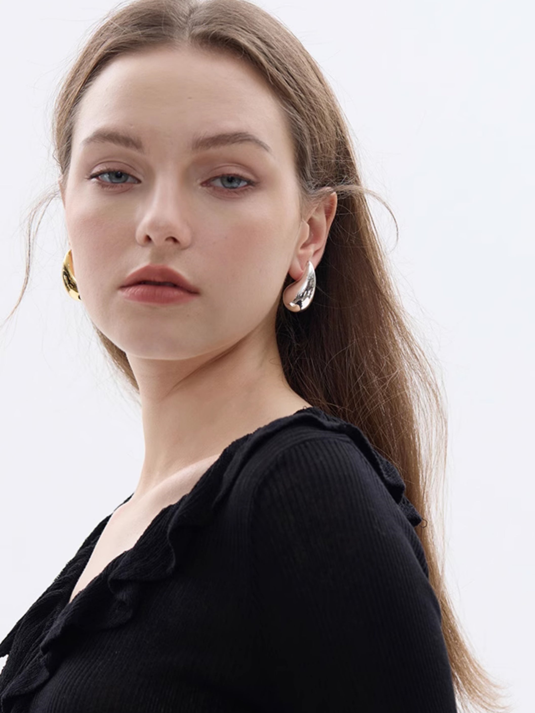 Water drop pierce or ear clips_BDHL5561