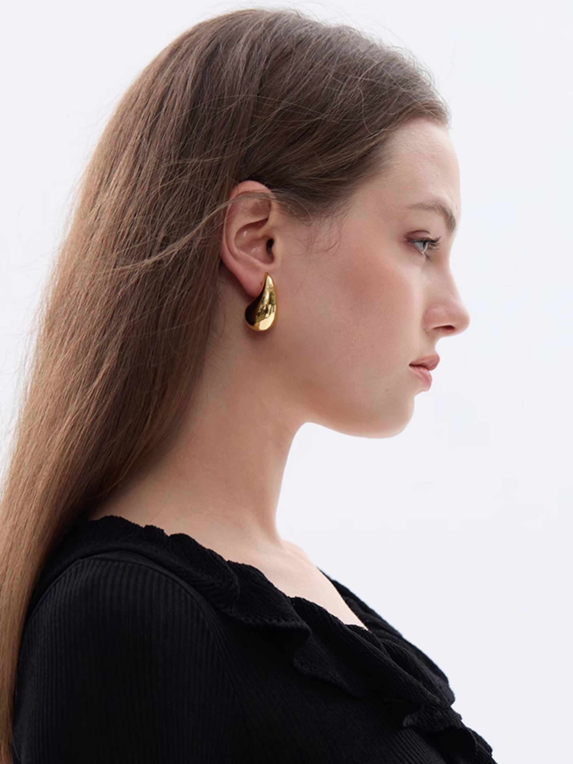 Water drop pierce or ear clips_BDHL5561