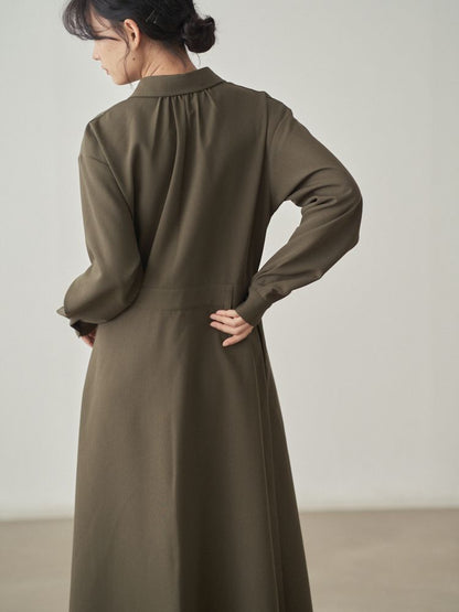 Double breasted long sleeve dress_BDHL5574