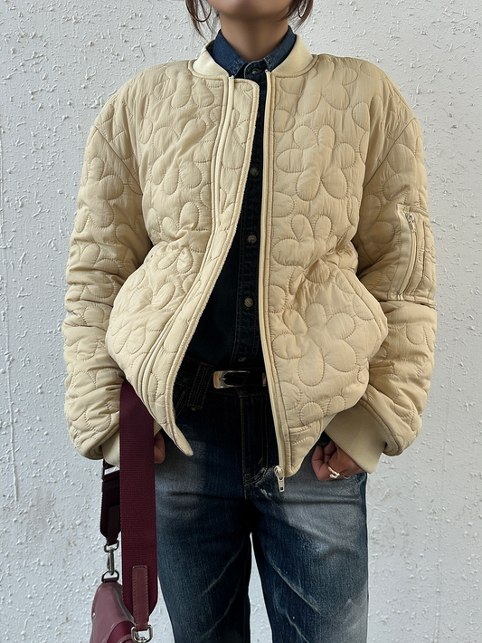 Brushed lining quilted zipper jacket_BDHL5600