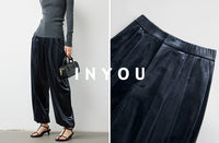 Velvet wide leg pants_BDHL5603