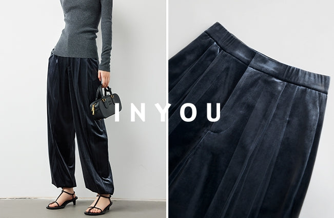 Velvet wide leg pants_BDHL5603