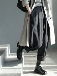 Wool harem suit pants_BDHL5612