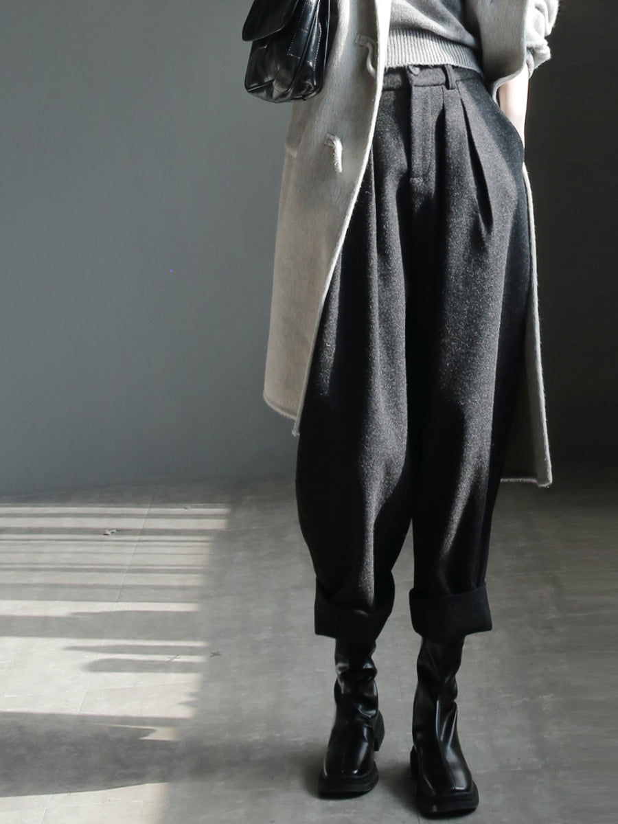 Wool harem suit pants_BDHL5612