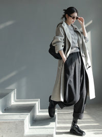 Wool harem suit pants_BDHL5612