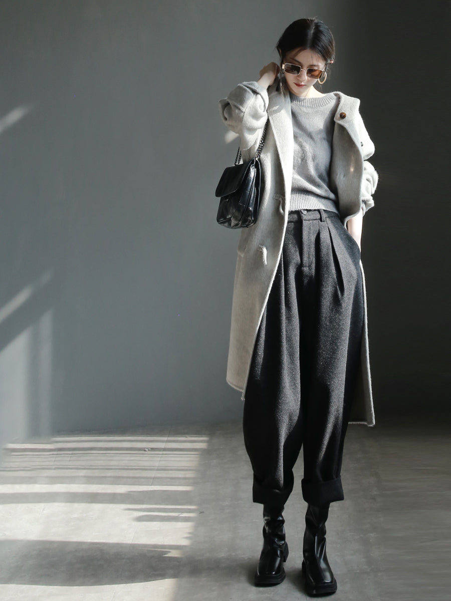 Wool harem suit pants_BDHL5612