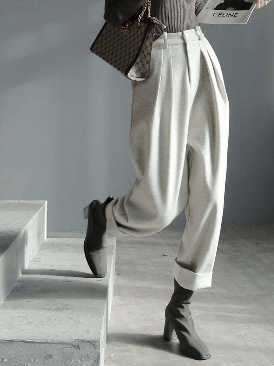 Wool harem suit pants_BDHL5612