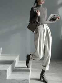 Wool harem suit pants_BDHL5612