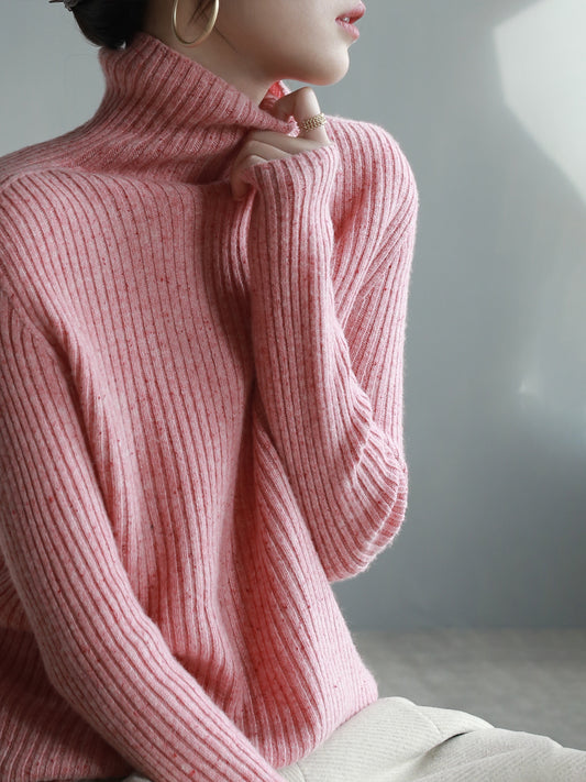 High 넥 slim wool sweater_BDHL5625