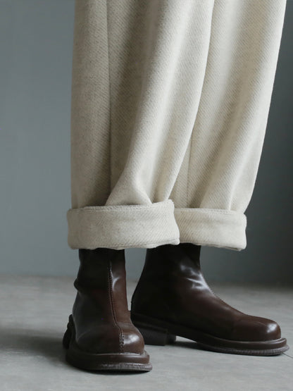 Wool wide leg drape pants_BDHL5629