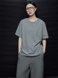 Cotton short sleeve gray T-shirt_BDHL5639