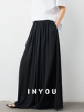 Pleated linen knit skirt_BDHL5648 - HELROUS