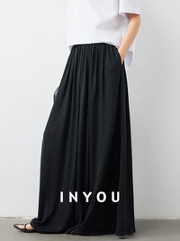 Pleated linen knit skirt_BDHL5648 - HELROUS