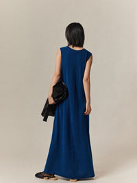 U-neck sleeveless wool dress_BDHL5673