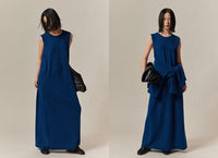 U-neck sleeveless wool dress_BDHL5673