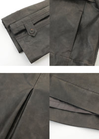 Distressed leather short jacket_BDHL5674