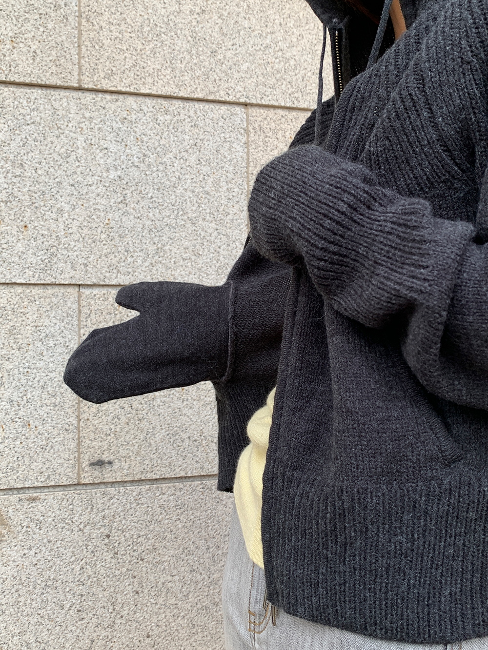 Knitted zipper hooded jacket_BDHL5726
