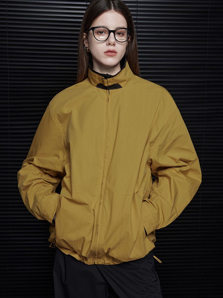 Yellow coffee reversible jacket_BDHL5755
