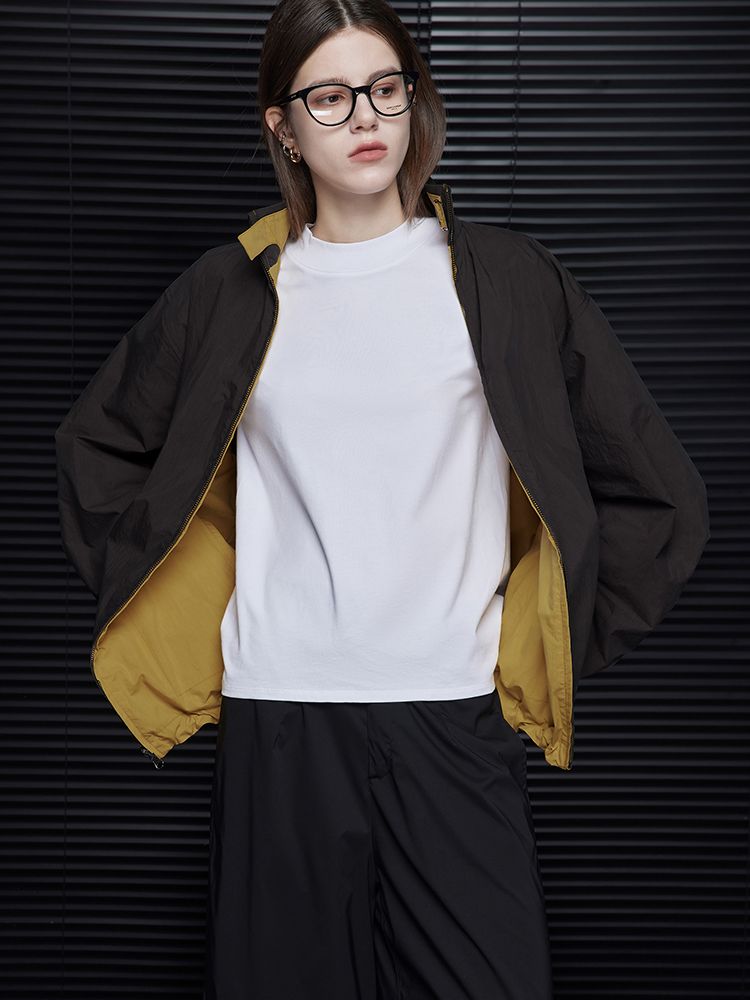 Yellow coffee reversible jacket_BDHL5755