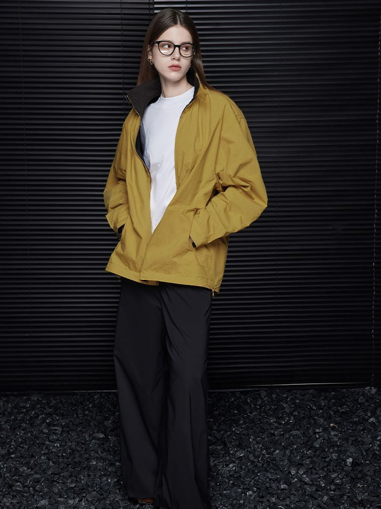 Yellow coffee reversible jacket_BDHL5755