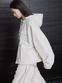 Hooded drawstring design jacket_BDHL5783