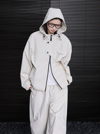 Hooded drawstring design jacket_BDHL5783