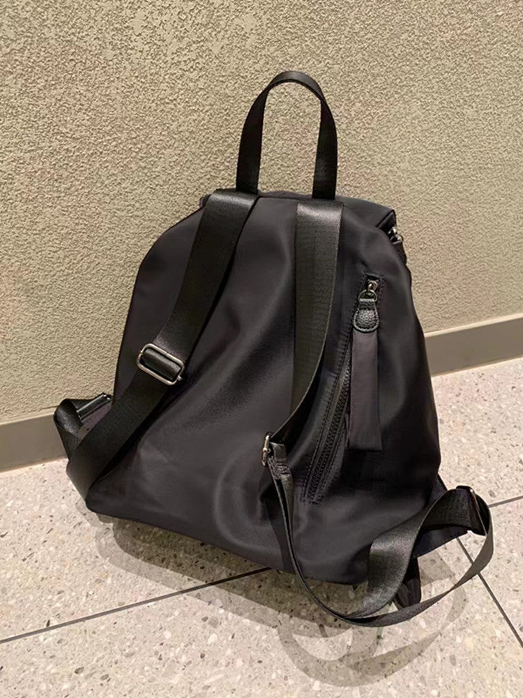 Black drawstring nylon bag backpack_BDHL5796